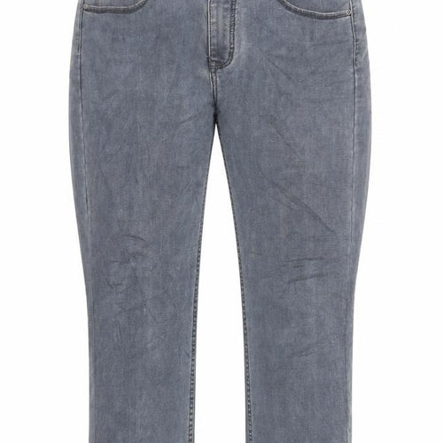 Pravo Womens Grey Cotton Cropped Jeans Size 32 in L25 in Regular Zip