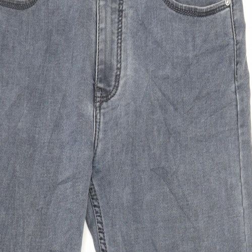 Pravo Womens Grey Cotton Cropped Jeans Size 32 in L25 in Regular Zip