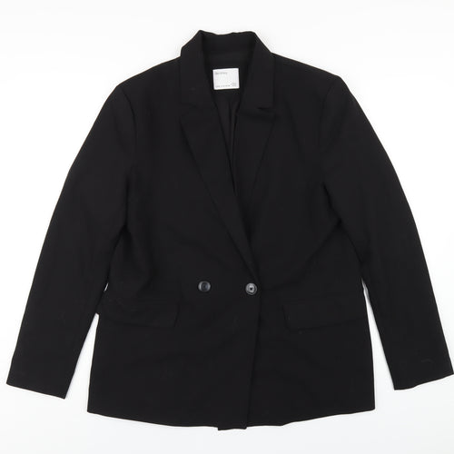 Bershka Womens Black Polyester Jacket Blazer Size M