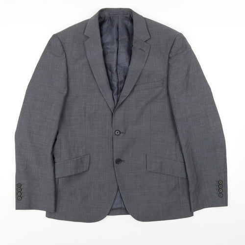 Marks and Spencer Mens Grey Wool Jacket Blazer Size 38 Regular