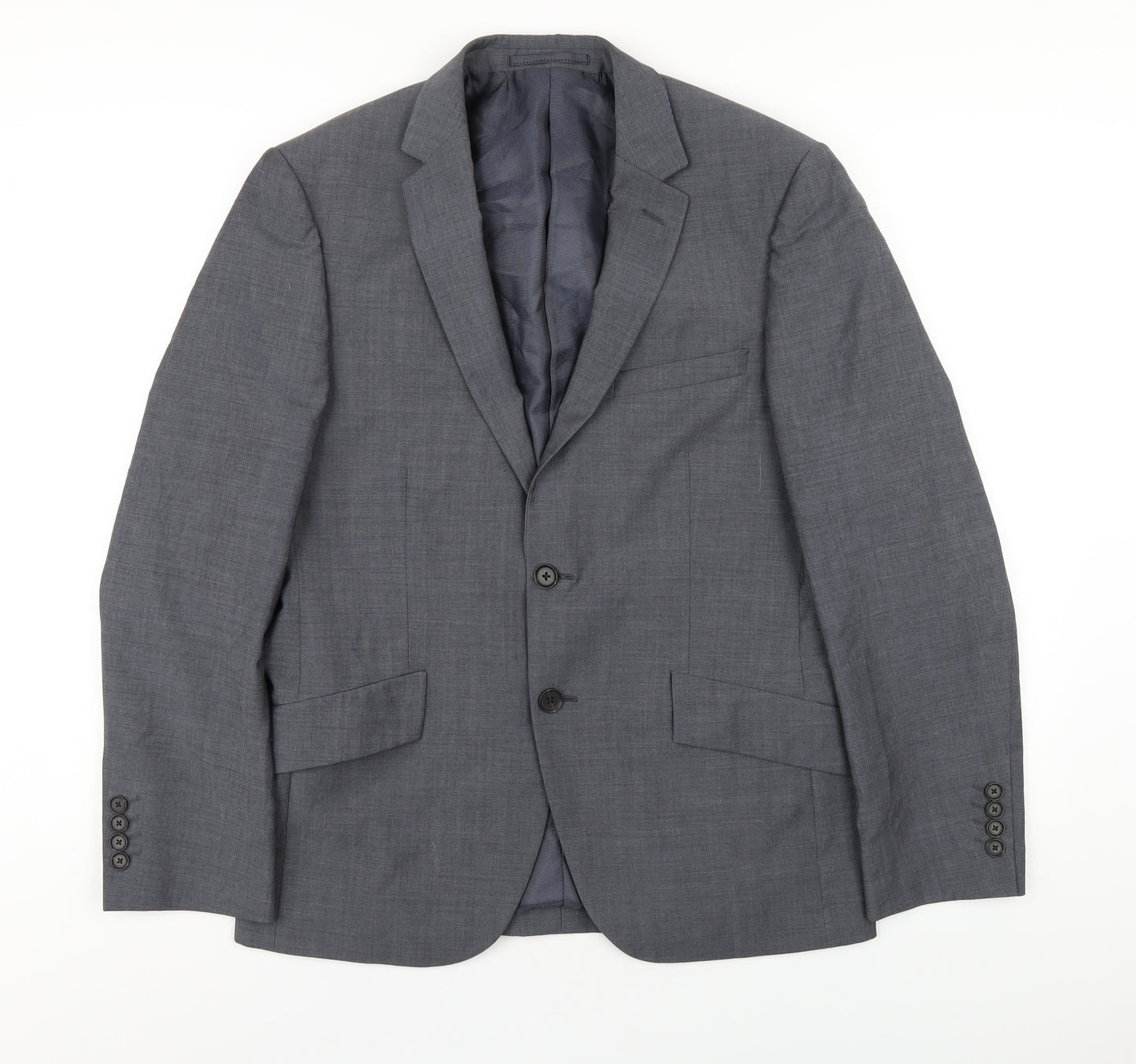 Marks and Spencer Mens Grey Wool Jacket Blazer Size 38 Regular