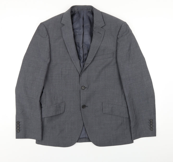Marks and Spencer Mens Grey Wool Jacket Blazer Size 38 Regular