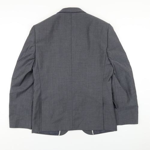 Marks and Spencer Mens Grey Wool Jacket Blazer Size 38 Regular