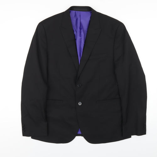 Marks and Spencer Mens Black Polyester Jacket Blazer Size 40 Regular