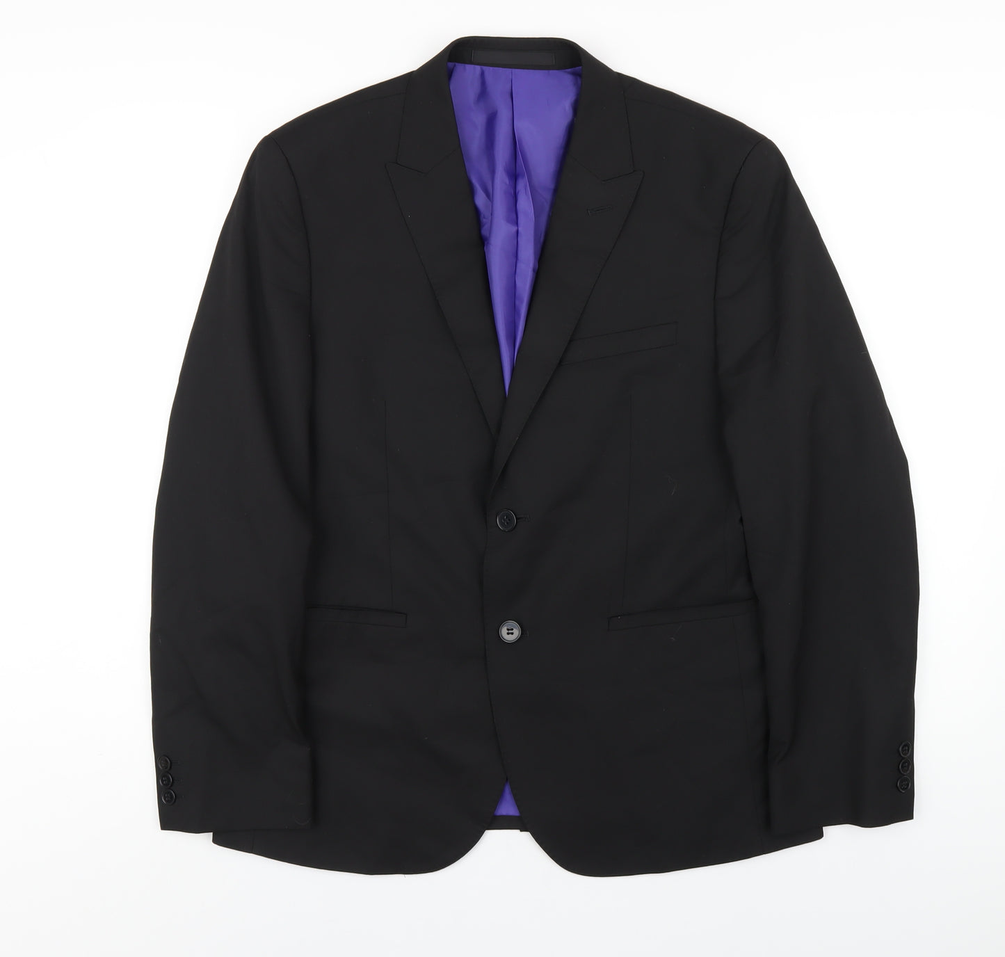 Marks and Spencer Mens Black Polyester Jacket Blazer Size 40 Regular