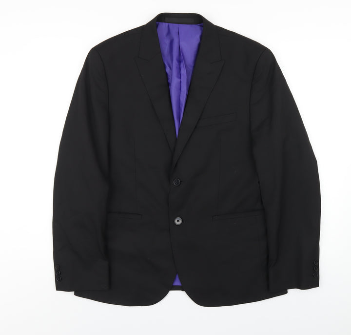 Marks and Spencer Mens Black Polyester Jacket Blazer Size 40 Regular