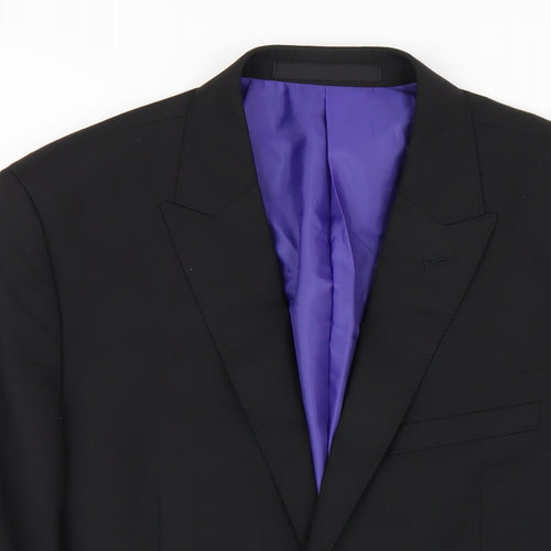 Marks and Spencer Mens Black Polyester Jacket Blazer Size 40 Regular