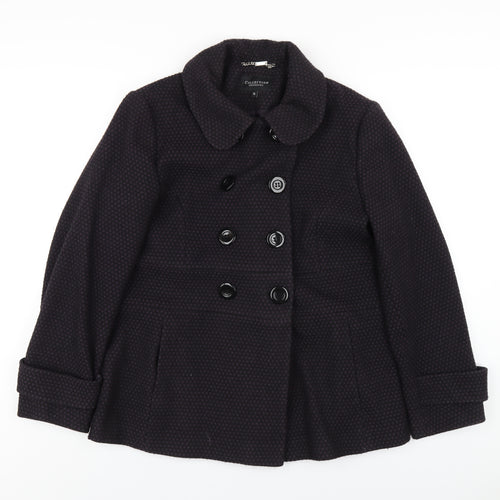 Debenhams Womens Purple Overcoat Coat Size 16 Button
