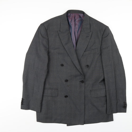 Marks and Spencer Mens Grey Wool Jacket Blazer Size 40 Regular