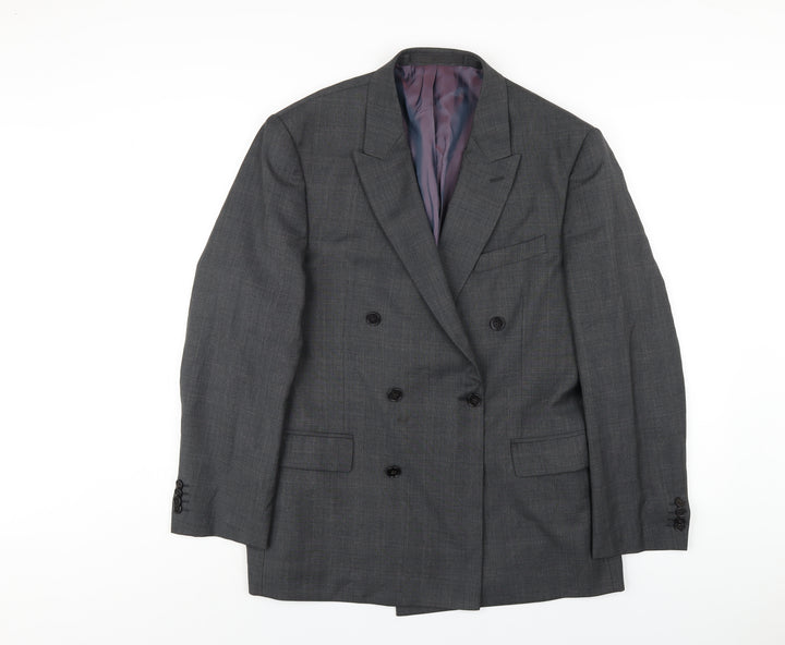 Marks and Spencer Mens Grey Wool Jacket Blazer Size 40 Regular