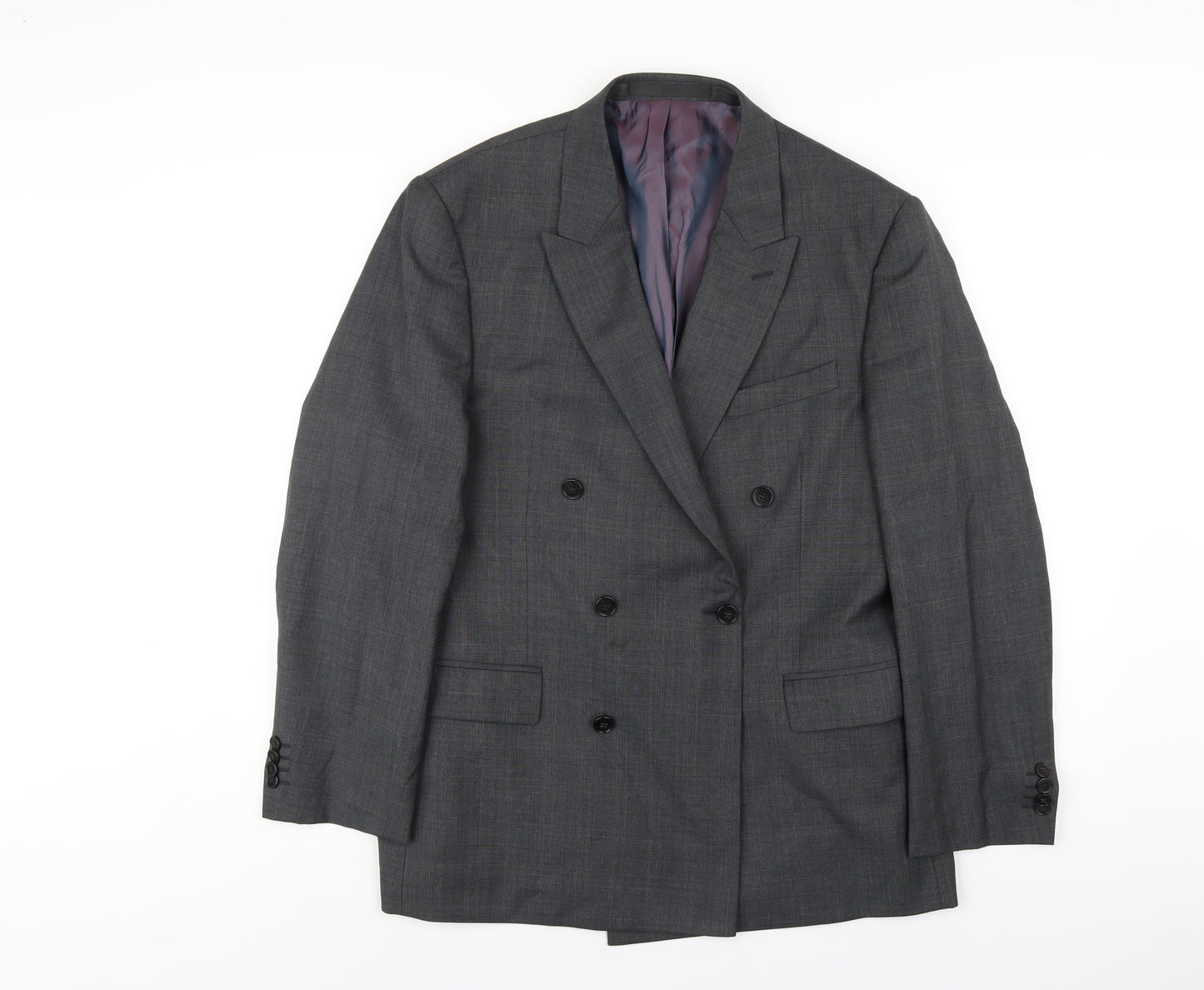 Marks and Spencer Mens Grey Wool Jacket Blazer Size 40 Regular