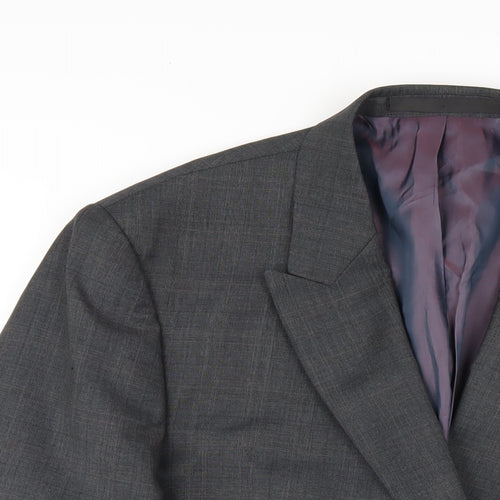 Marks and Spencer Mens Grey Wool Jacket Blazer Size 40 Regular