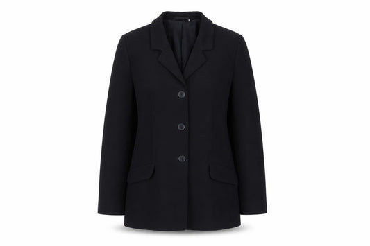 Front view of Next women’s blue polyester jacket blazer, size UK 12