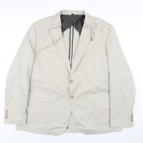 Marks and Spencer Mens Beige Cotton Jacket Blazer Size 48 Regular