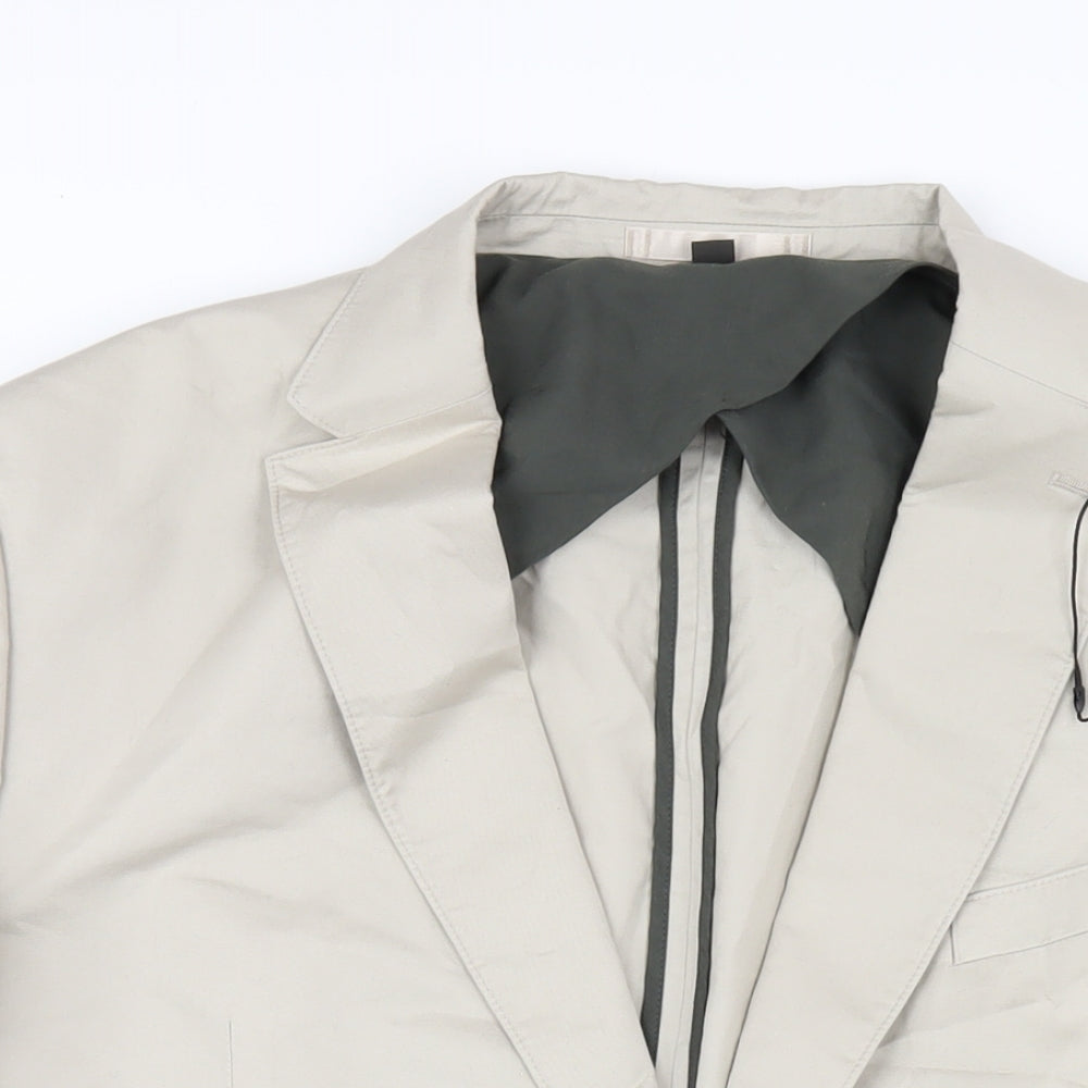 Marks and Spencer Mens Beige Cotton Jacket Blazer Size 48 Regular