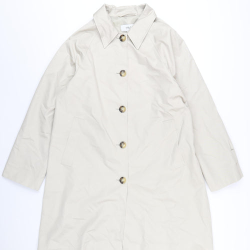 Marks and Spencer Womens Beige Trench Coat Coat Size 14 Button