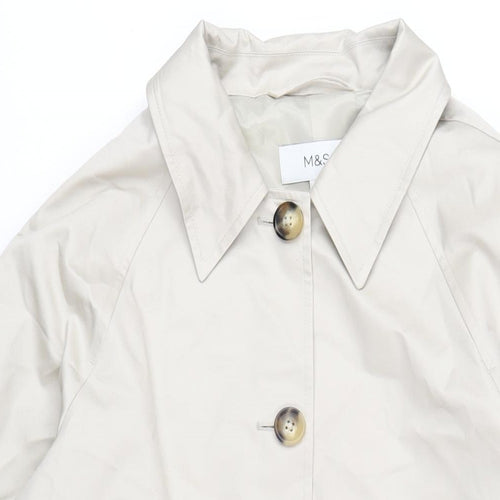 Marks and Spencer Womens Beige Trench Coat Coat Size 14 Button