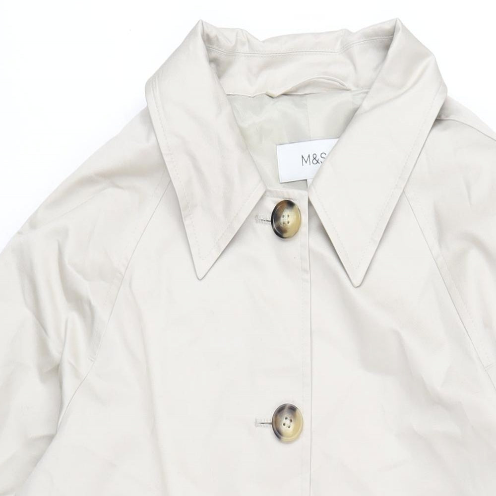 Marks and Spencer Womens Beige Trench Coat Coat Size 14 Button