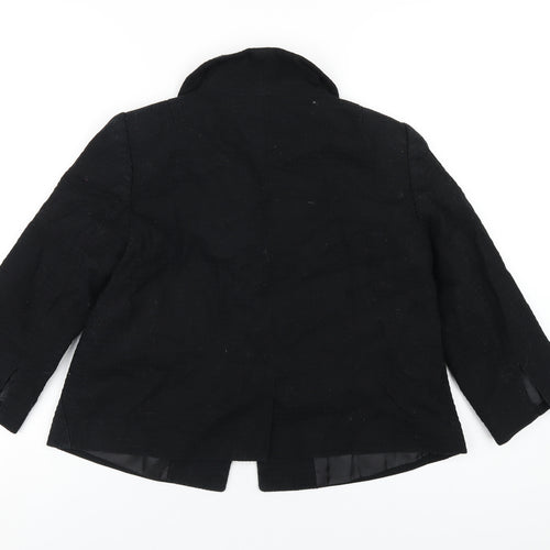 H&M Womens Black Jacket Blazer Size 12 Button