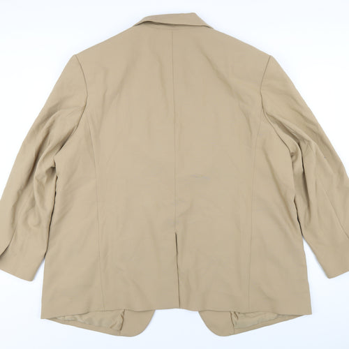 Marks and Spencer Womens Beige Polyester Jacket Blazer Size 22