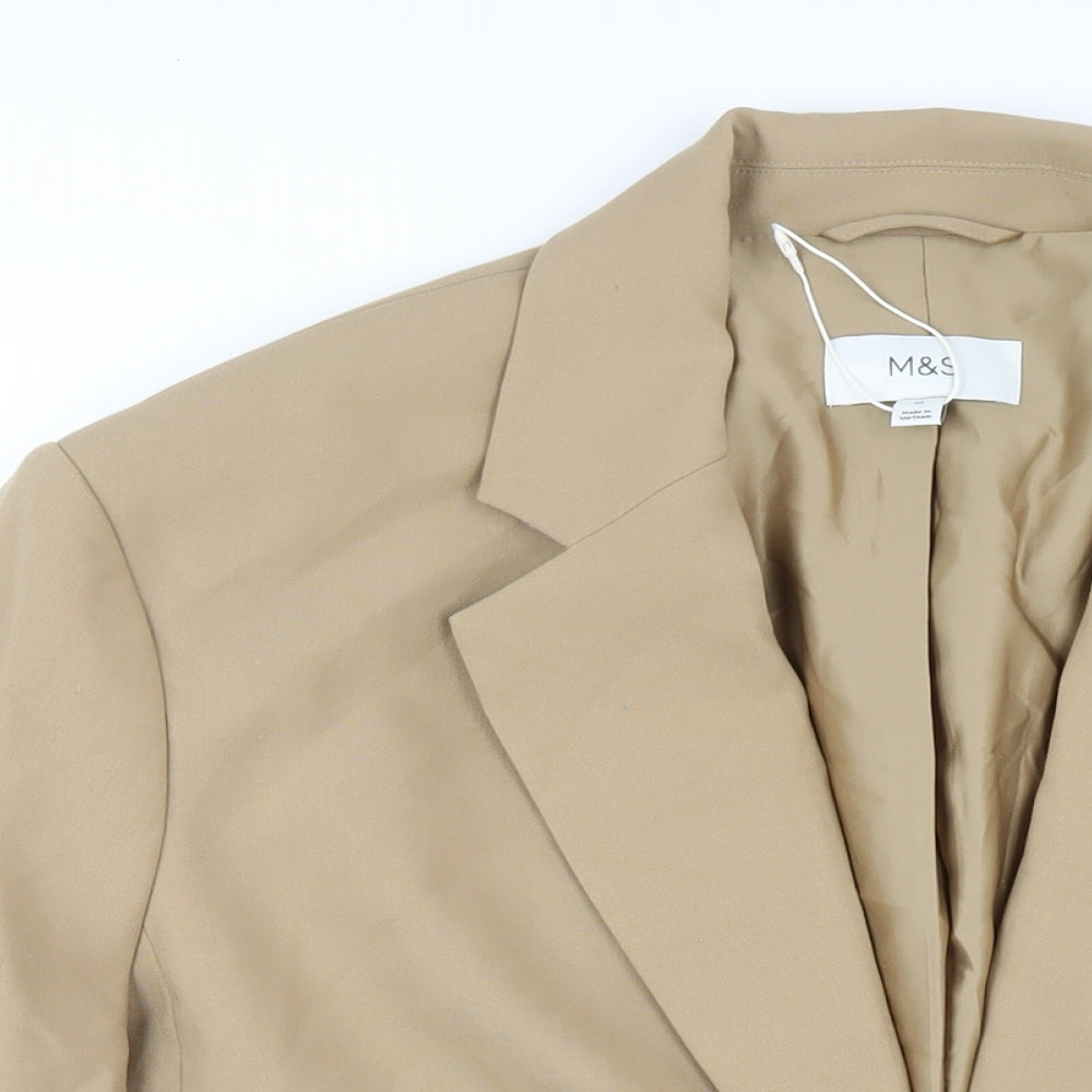 Marks and Spencer Womens Beige Polyester Jacket Blazer Size 22
