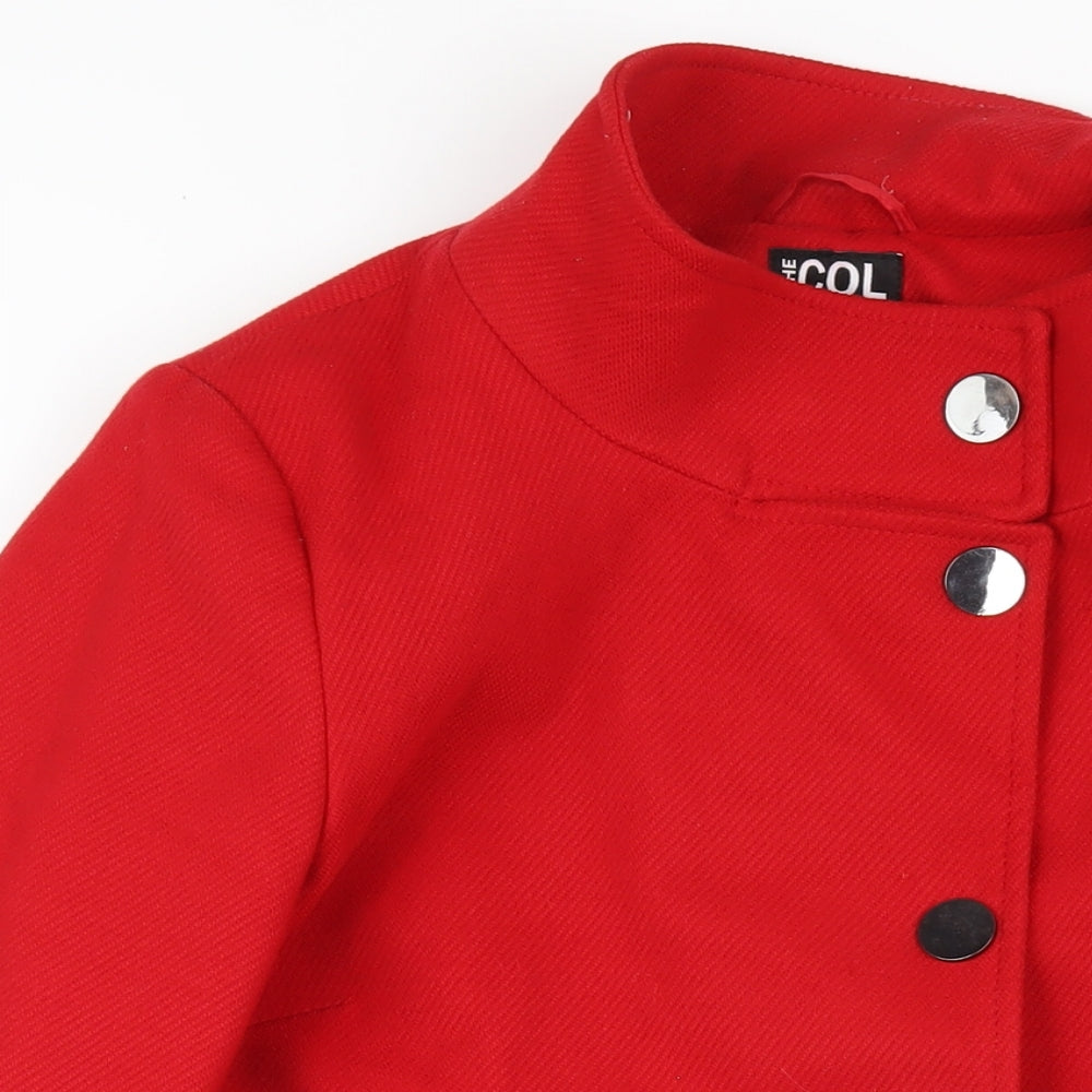 Debenhams Womens Red Overcoat Coat Size 14 Button