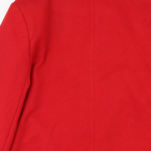 Debenhams Womens Red Overcoat Coat Size 14 Button