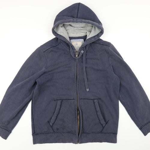 Fat Face Mens Blue Cotton Full Zip Hoodie Size M