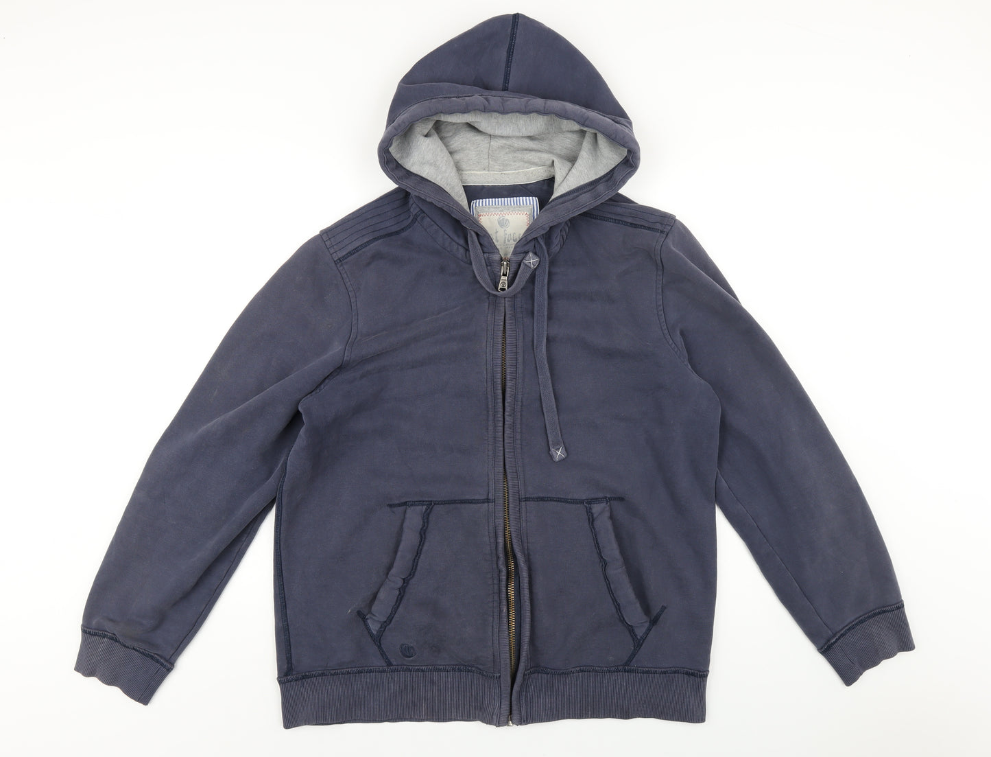 Fat Face Mens Blue Cotton Full Zip Hoodie Size M