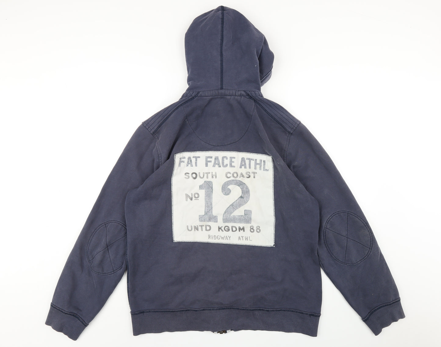 Fat Face Mens Blue Cotton Full Zip Hoodie Size M