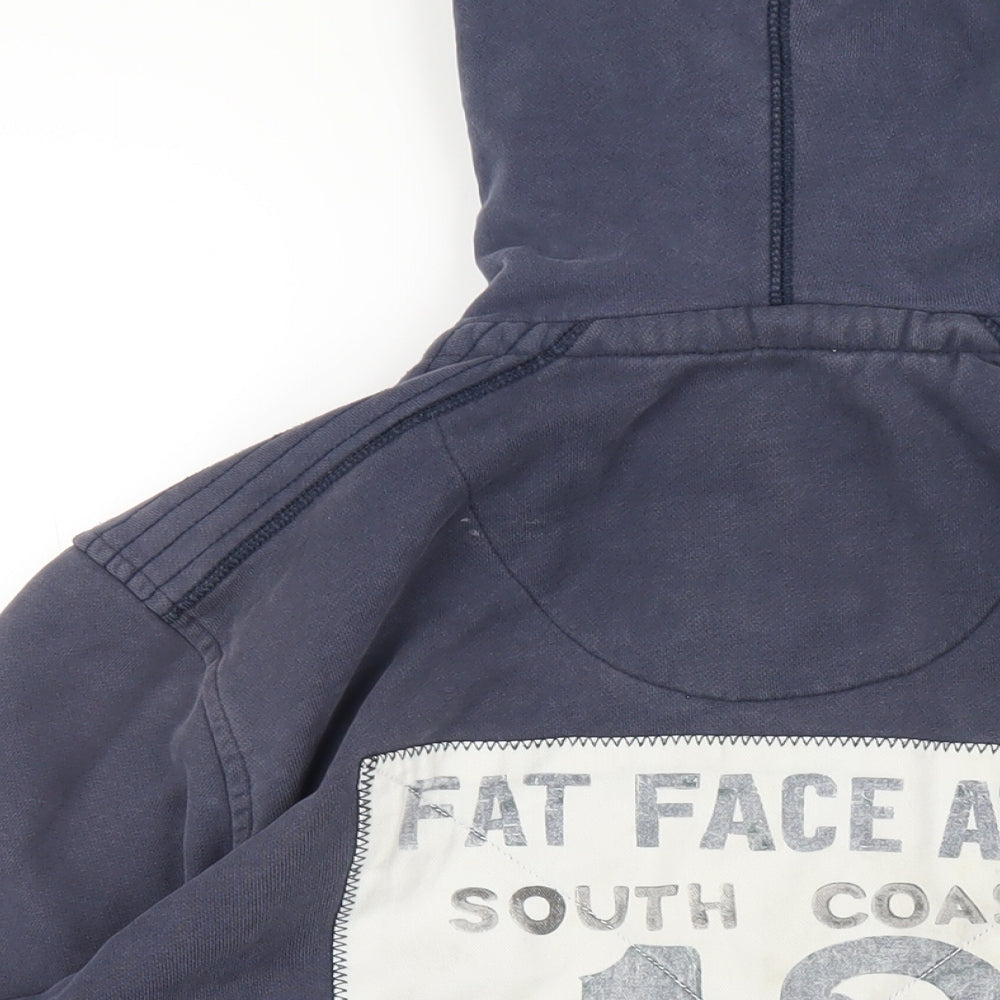 Fat Face Mens Blue Cotton Full Zip Hoodie Size M