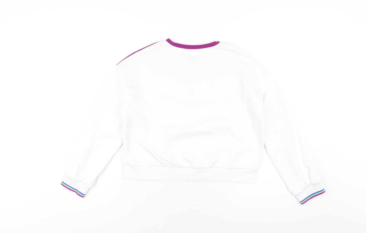Marks and Spencer Girls White Cotton Pullover Sweatshirt Size 11-12 Years Pullover