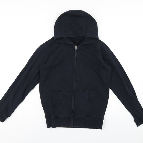 Marks and Spencer Boys Blue Cotton Full Zip Hoodie Size 12-13 Years Zip