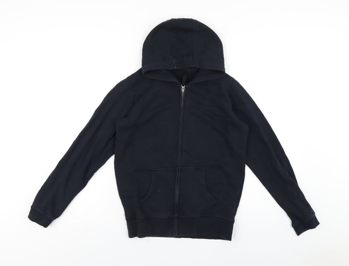 Marks and Spencer Boys Blue Cotton Full Zip Hoodie Size 12-13 Years Zip