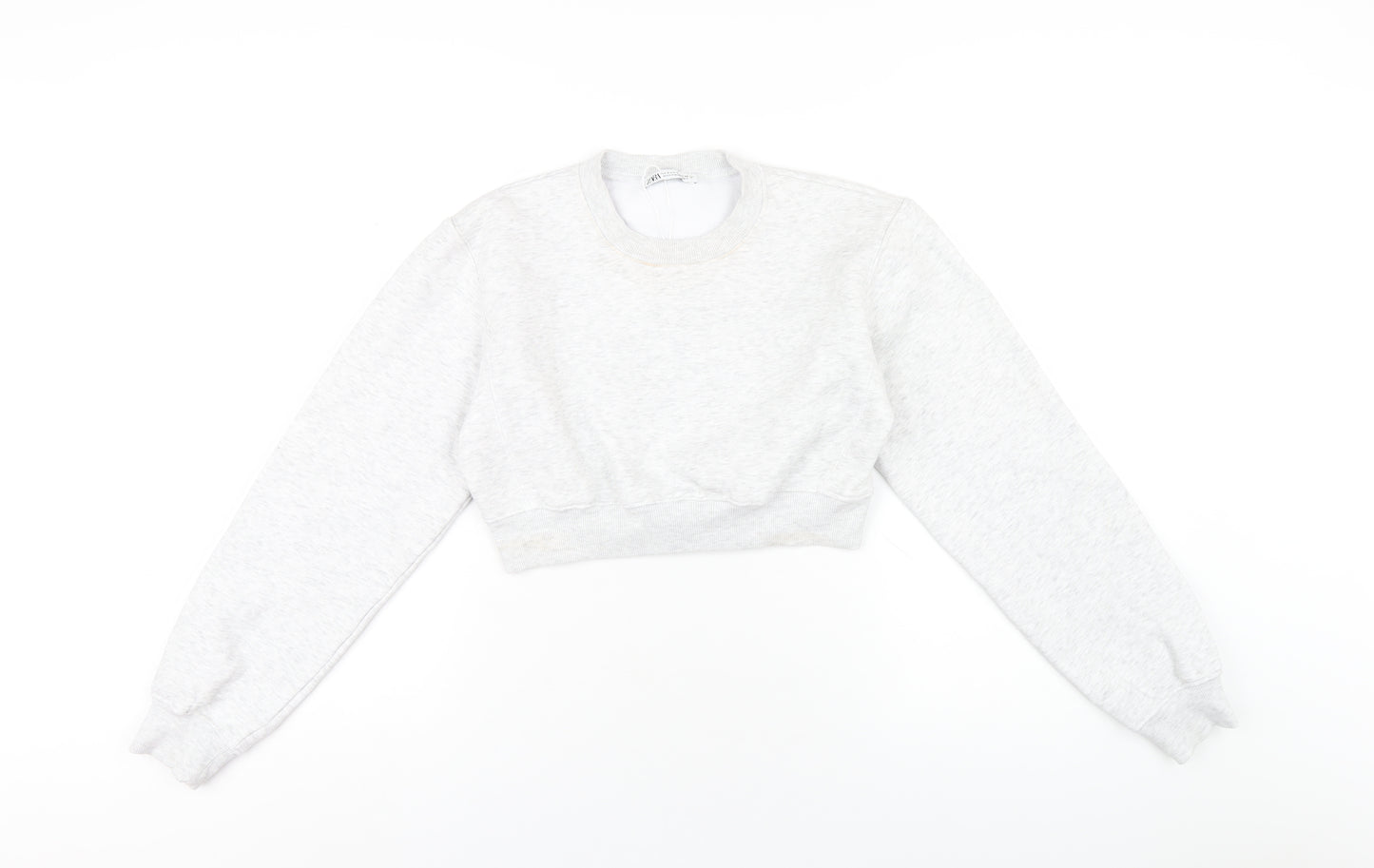 Zara Womens Grey Cotton Pullover Sweatshirt Size S Pullover