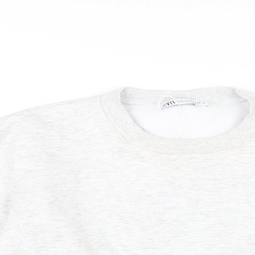 Zara Womens Grey Cotton Pullover Sweatshirt Size S Pullover