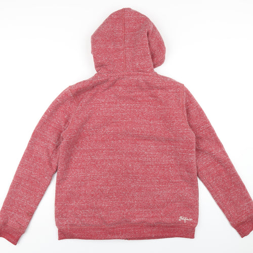 Fat Face Womens Red Cotton Full Zip Hoodie Size 14 Zip
