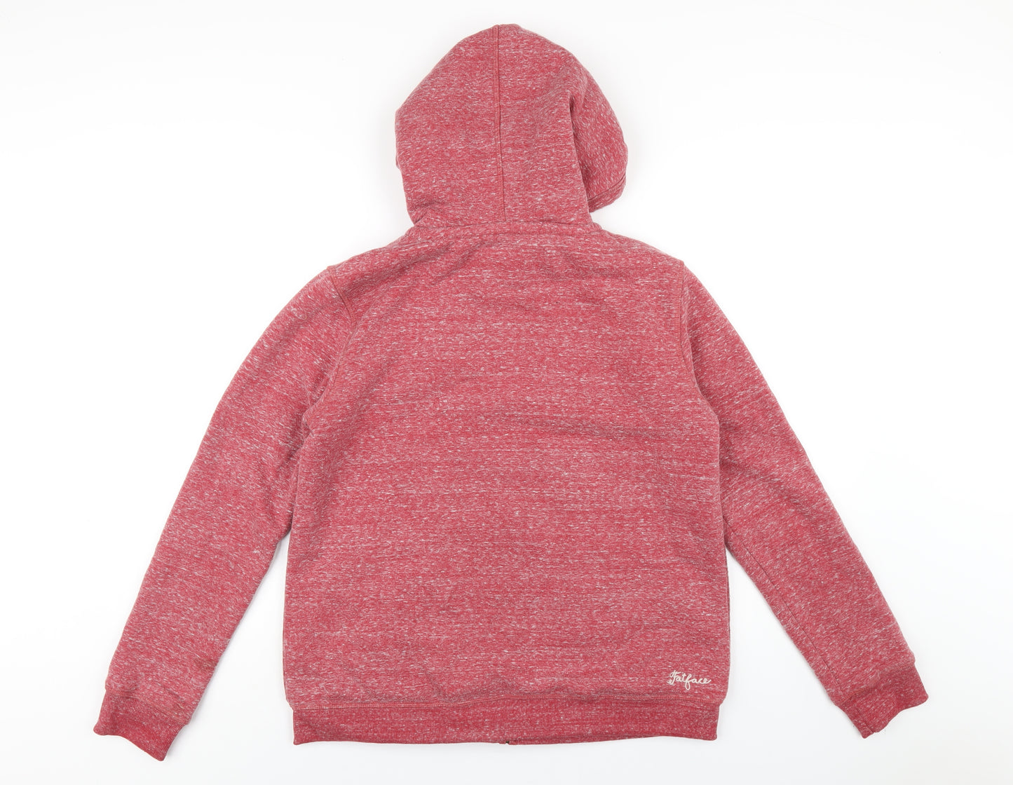 Fat Face Womens Red Cotton Full Zip Hoodie Size 14 Zip