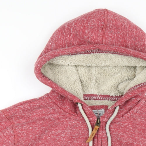 Fat Face Womens Red Cotton Full Zip Hoodie Size 14 Zip