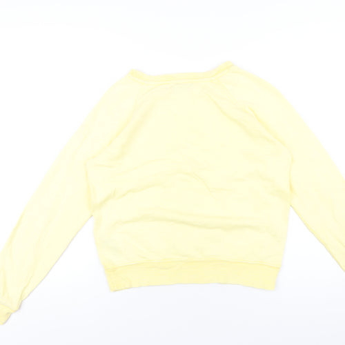Marks and Spencer Womens Yellow Cotton Pullover Sweatshirt Size 8 Pullover
