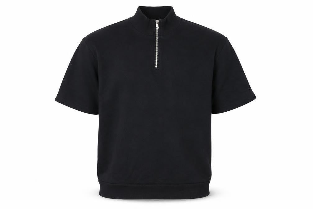 Front view of ASOS men’s black cotton pullover sweatshirt, size L