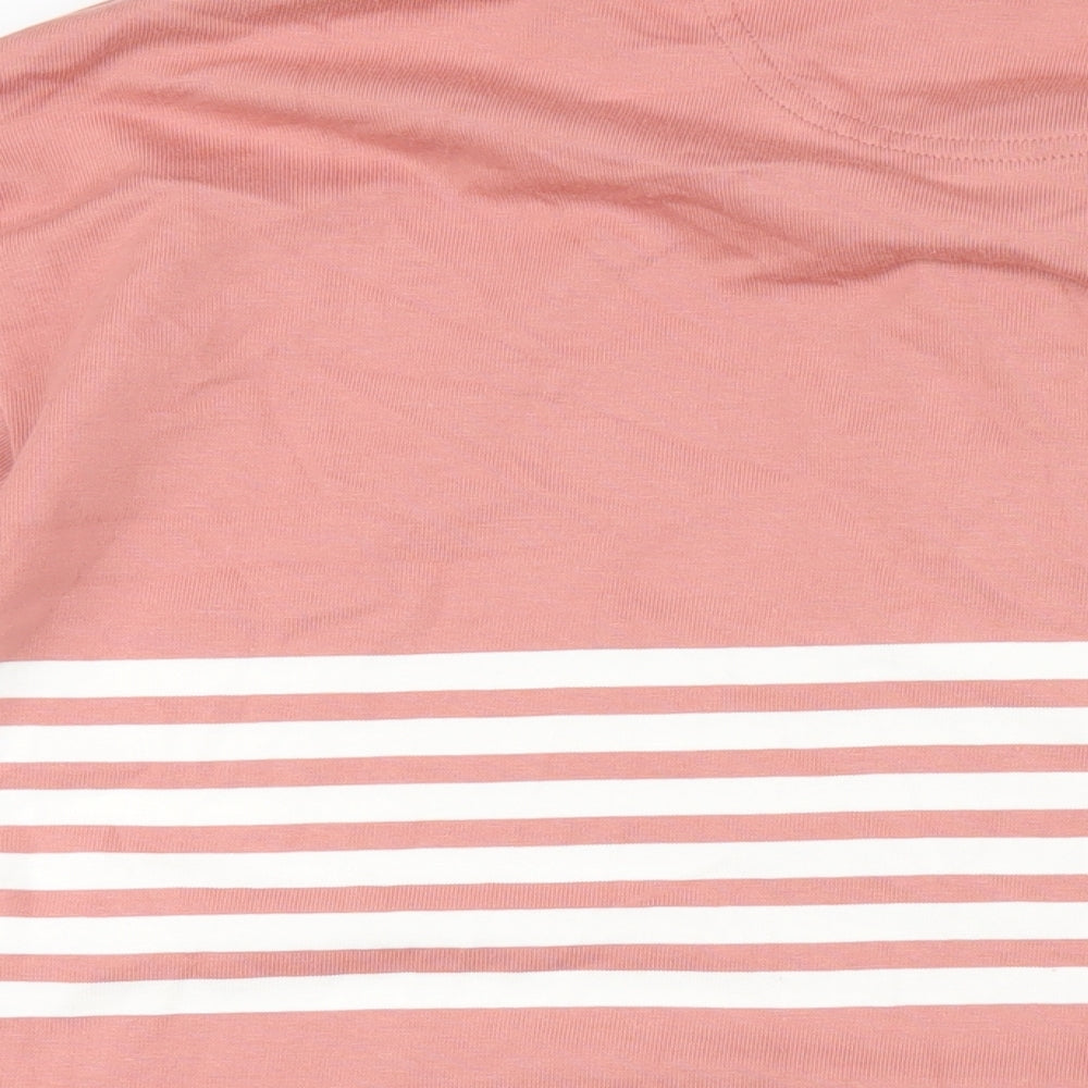 Marks and Spencer Mens Pink Striped Cotton Polo Size 4XL Collared Button