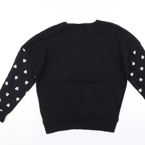 Disney Girls Black Cotton Pullover Sweatshirt Size 9 Years Pullover - Love Minnie Mouse