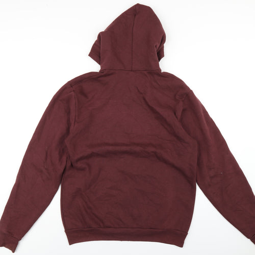 American Apparel Mens Red Cotton Full Zip Hoodie Size L