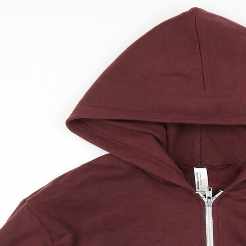 American Apparel Mens Red Cotton Full Zip Hoodie Size L
