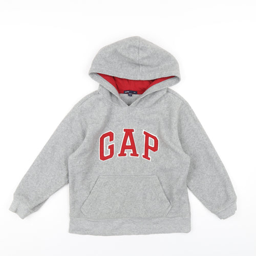 Gap Boys Grey Polyester Pullover Hoodie Size 6-7 Years Pullover