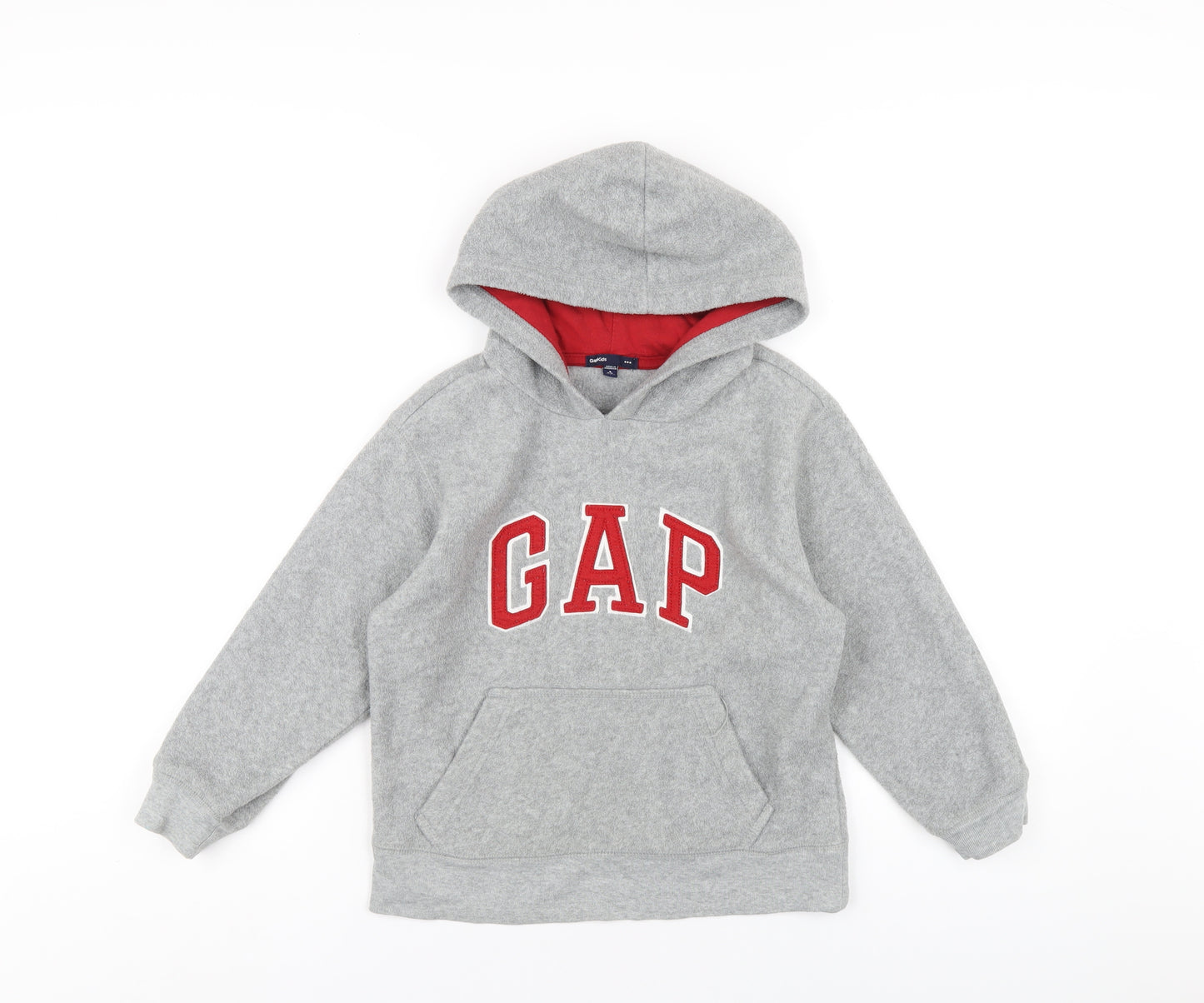 Gap Boys Grey Polyester Pullover Hoodie Size 6-7 Years Pullover