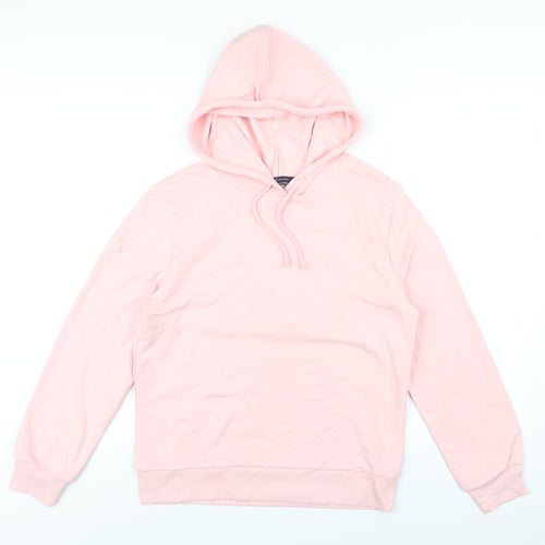 Marks and Spencer Womens Pink Cotton Pullover Hoodie Size 10 Pullover