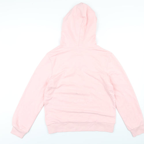 Marks and Spencer Womens Pink Cotton Pullover Hoodie Size 10 Pullover