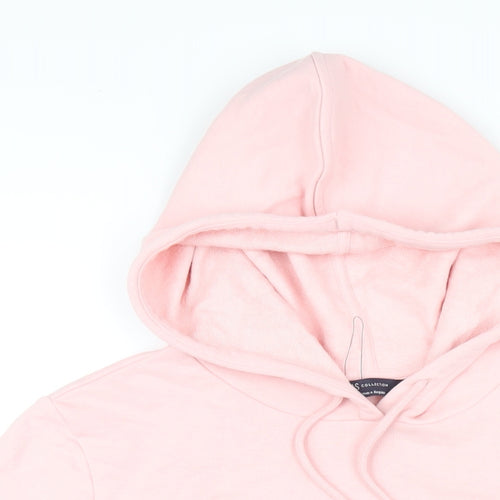 Marks and Spencer Womens Pink Cotton Pullover Hoodie Size 10 Pullover
